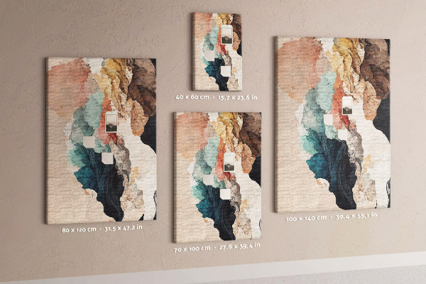 Memo cork board Abstract forms in pastel colors