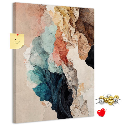 Memo cork board Abstract forms in pastel colors