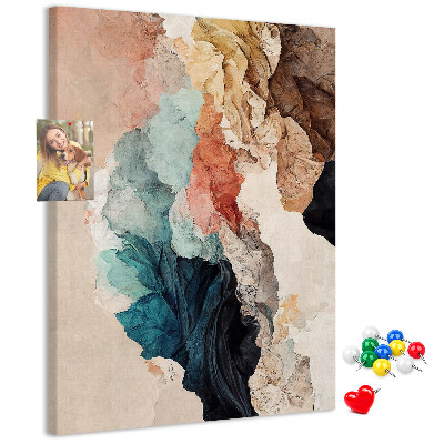 Memo cork board Abstract forms in pastel colors