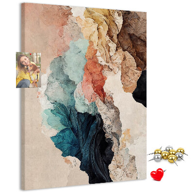 Memo cork board Abstract forms in pastel colors