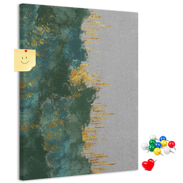 Pin board Abstract landscape in shades of green