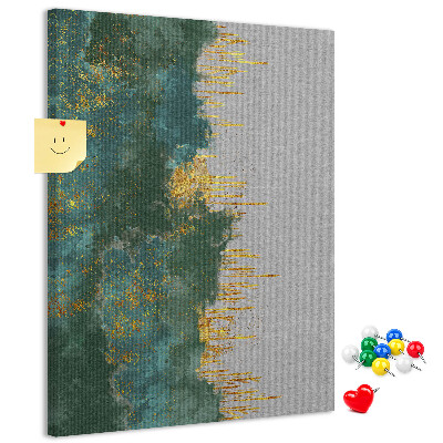 Pin board Abstract landscape in shades of green