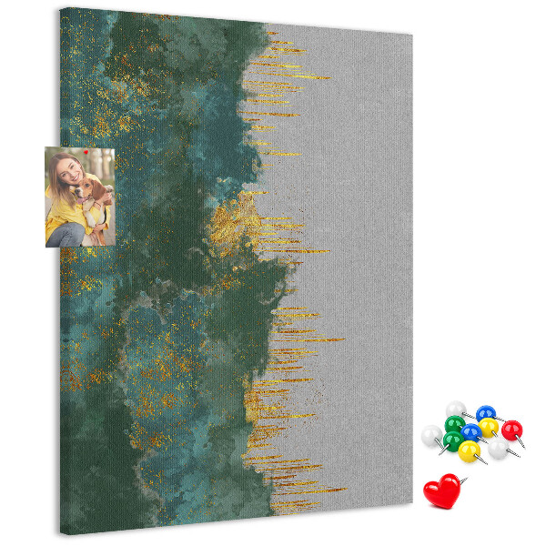 Pin board Abstract landscape in shades of green