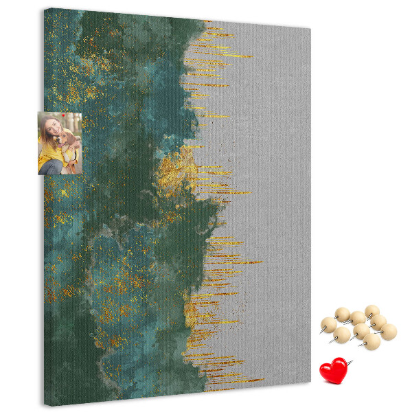 Pin board Abstract landscape in shades of green
