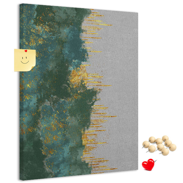 Pin board Abstract landscape in shades of green