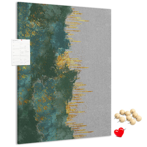 Pin board Abstract landscape in shades of green