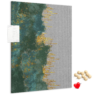 Pin board Abstract landscape in shades of green