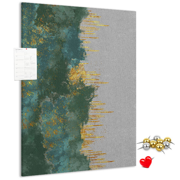 Pin board Abstract landscape in shades of green