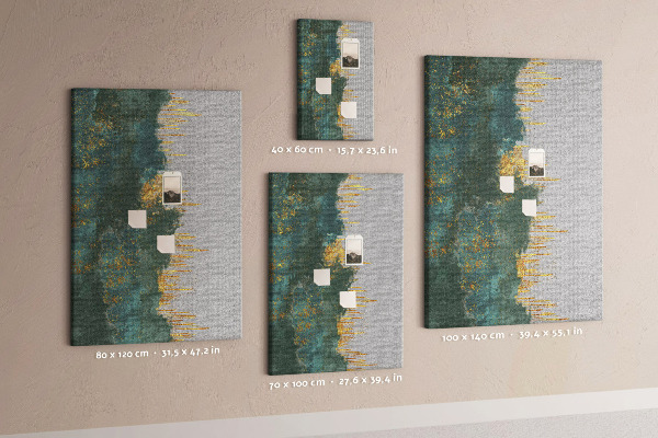 Pin board Abstract landscape in shades of green