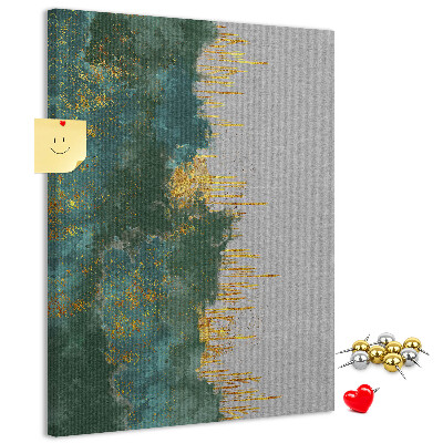 Pin board Abstract landscape in shades of green