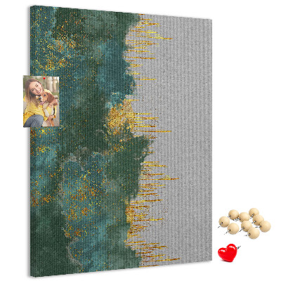 Pin board Abstract landscape in shades of green