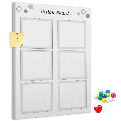 Wall cork memo board Vision board with empty frames