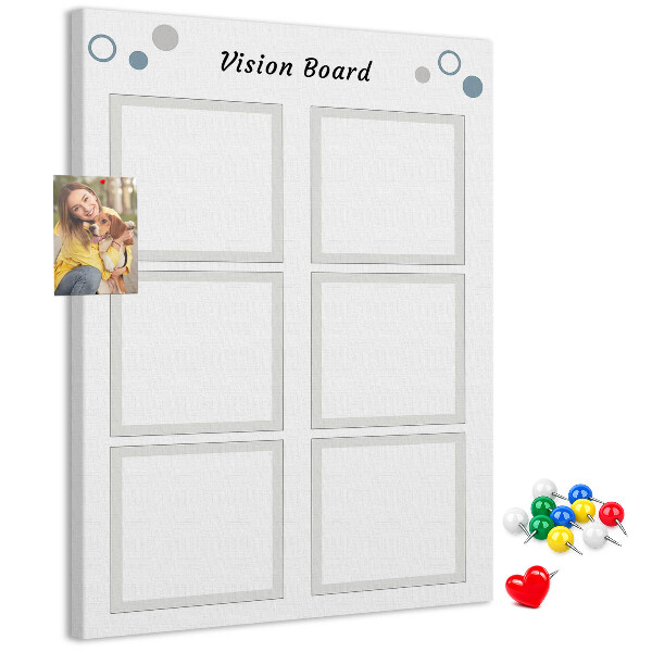 Wall cork memo board Vision board with empty frames