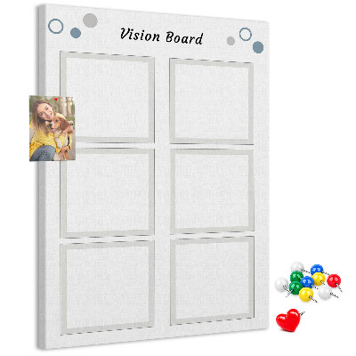 Wall cork memo board Vision board with empty frames