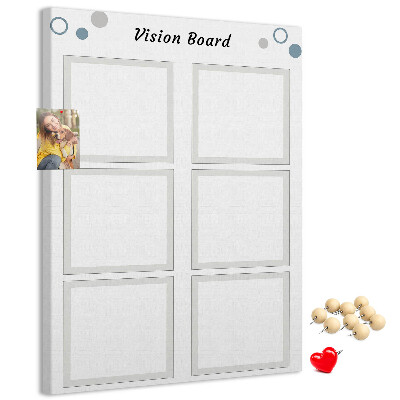 Wall cork memo board Vision board with empty frames