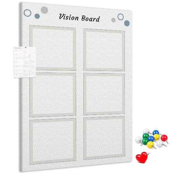 Wall cork memo board Vision board with empty frames
