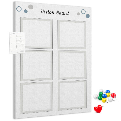 Wall cork memo board Vision board with empty frames