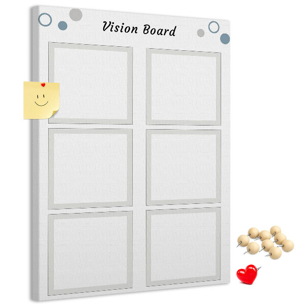 Wall cork memo board Vision board with empty frames