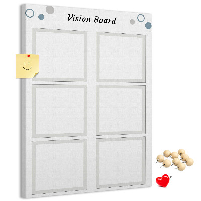 Wall cork memo board Vision board with empty frames