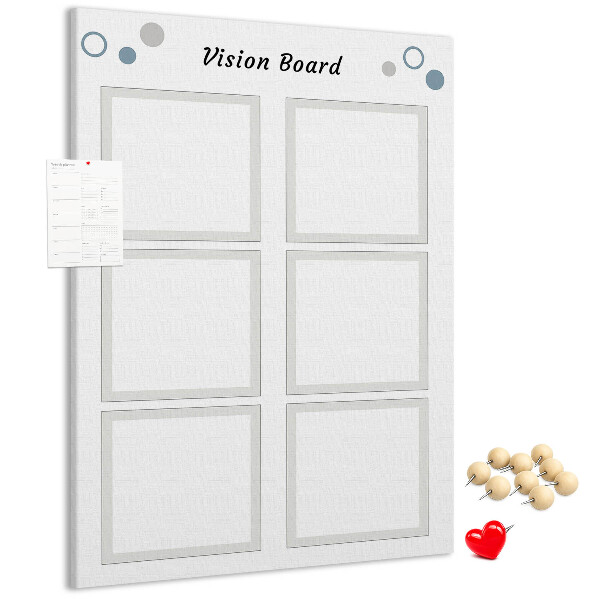 Wall cork memo board Vision board with empty frames