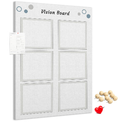 Wall cork memo board Vision board with empty frames