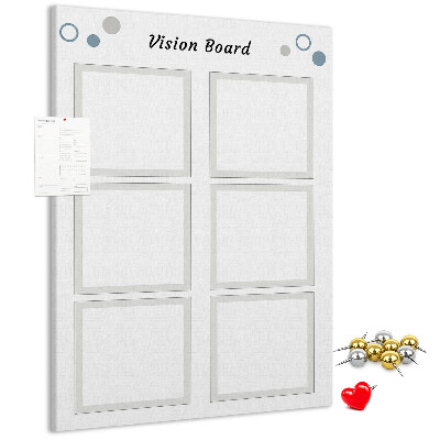 Wall cork memo board Vision board with empty frames