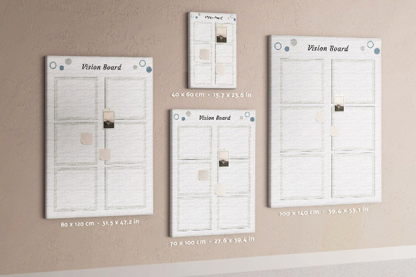 Wall cork memo board Vision board with empty frames