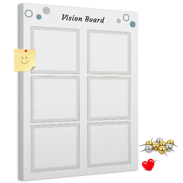 Wall cork memo board Vision board with empty frames
