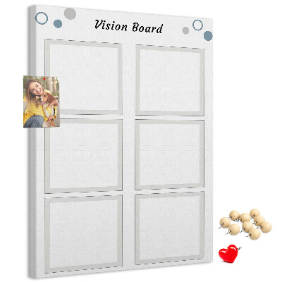 Wall cork memo board Vision board with empty frames