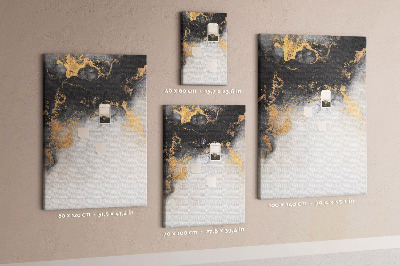 Cork notice board Abstract pattern with black and gold