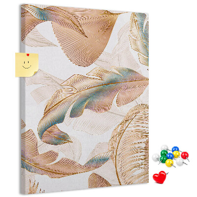 Pin board Delicate leaves in pastel shades