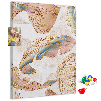 Pin board Delicate leaves in pastel shades
