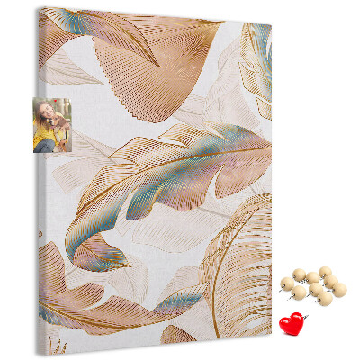 Pin board Delicate leaves in pastel shades
