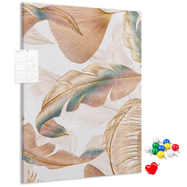 Pin board Delicate leaves in pastel shades