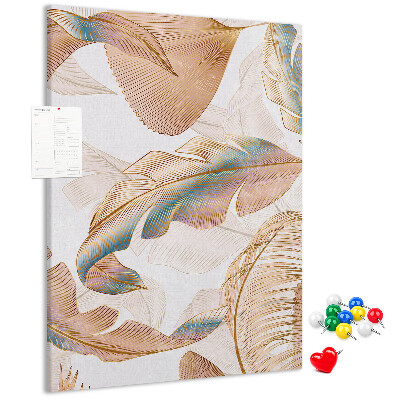 Pin board Delicate leaves in pastel shades
