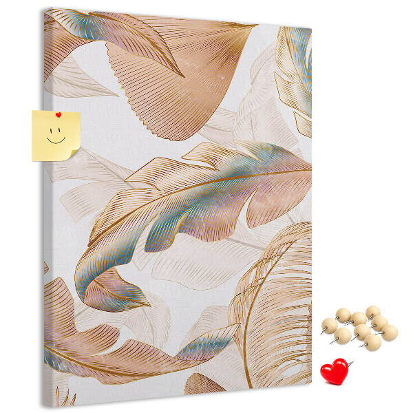 Pin board Delicate leaves in pastel shades