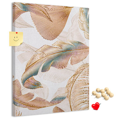 Pin board Delicate leaves in pastel shades