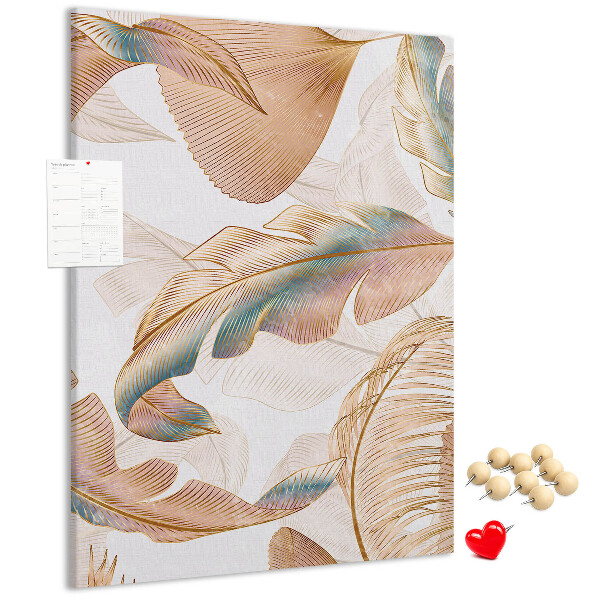 Pin board Delicate leaves in pastel shades