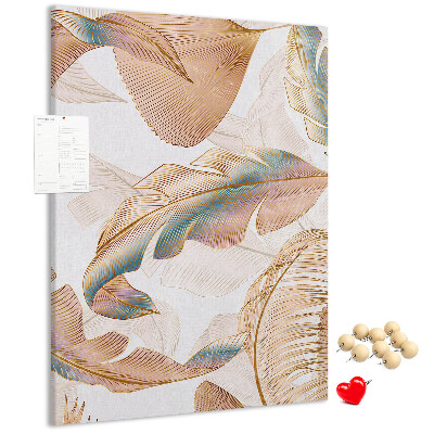 Pin board Delicate leaves in pastel shades
