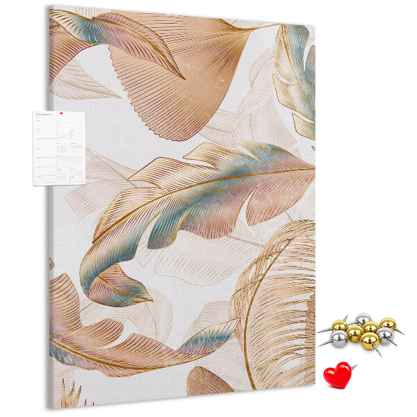 Pin board Delicate leaves in pastel shades