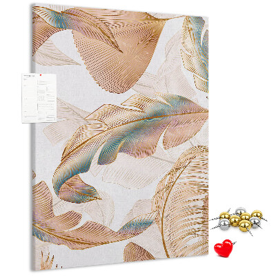 Pin board Delicate leaves in pastel shades
