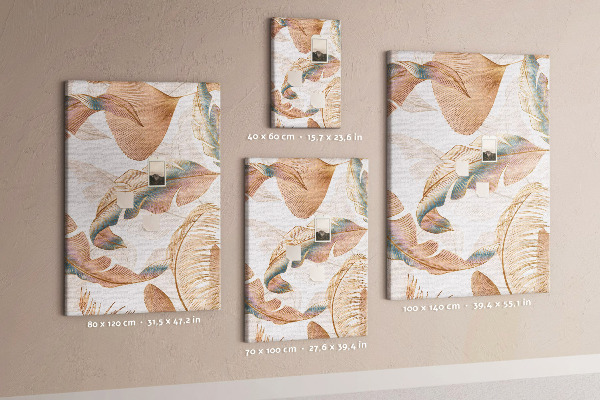 Pin board Delicate leaves in pastel shades