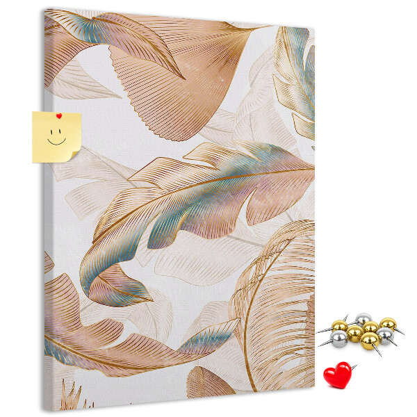 Pin board Delicate leaves in pastel shades