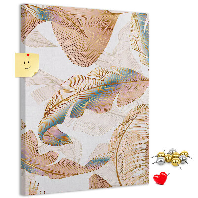Pin board Delicate leaves in pastel shades