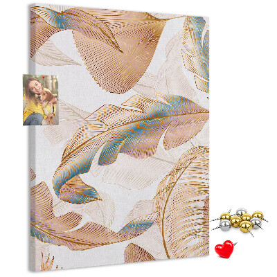 Pin board Delicate leaves in pastel shades