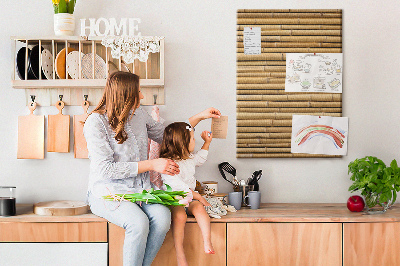 Cork notice board Natural bamboo boards in warm shades