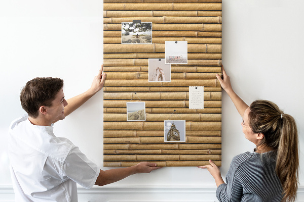 Cork notice board Natural bamboo boards in warm shades