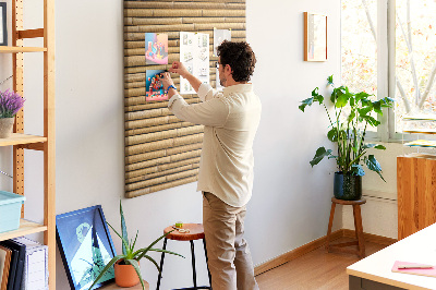 Cork notice board Natural bamboo boards in warm shades