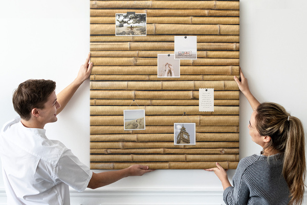 Cork notice board Natural bamboo boards in warm shades