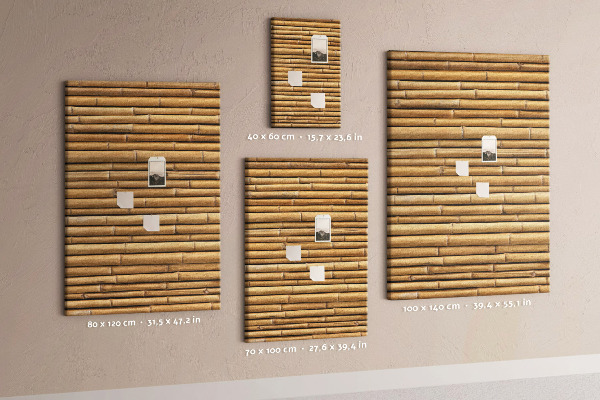 Cork notice board Natural bamboo boards in warm shades